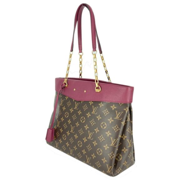 Louis Vuitton Pallas Shopper Tote Canvas Leather Monogram Brown - Picture 2 of 6